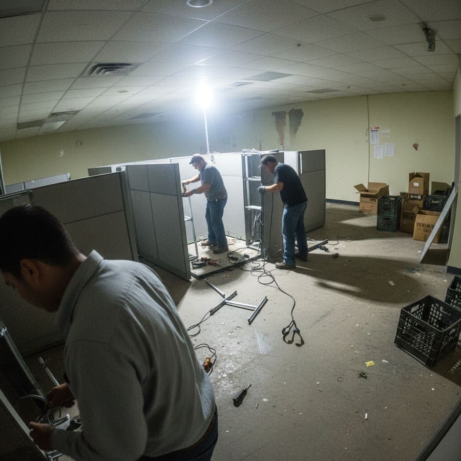 Rooftop fan disassembly during quarterly scheduled service